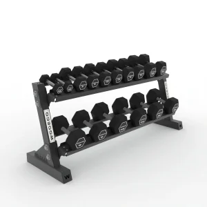 Wodeco Raflı Solid Altıgen Dambıl SET - Hex Dumbbell & Rack Set - 2,5 - 20 Kg Raflı Set