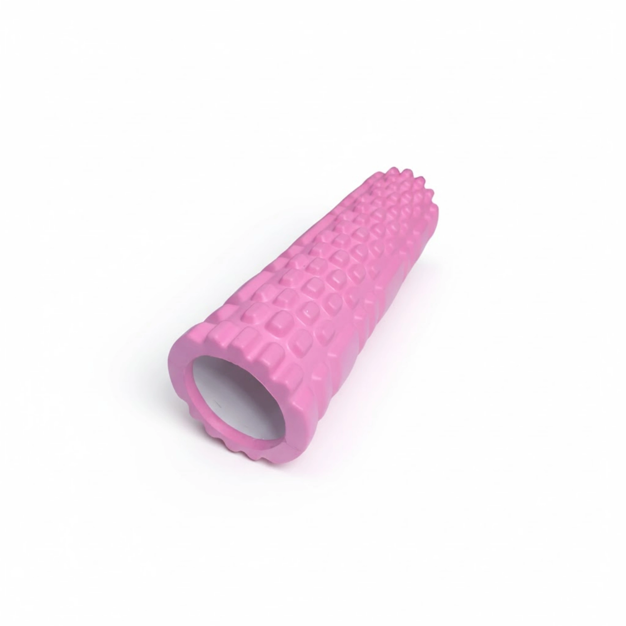 pembe tırtıklı yüzeyli Foam Roller silindiri detayı. kas masajı için