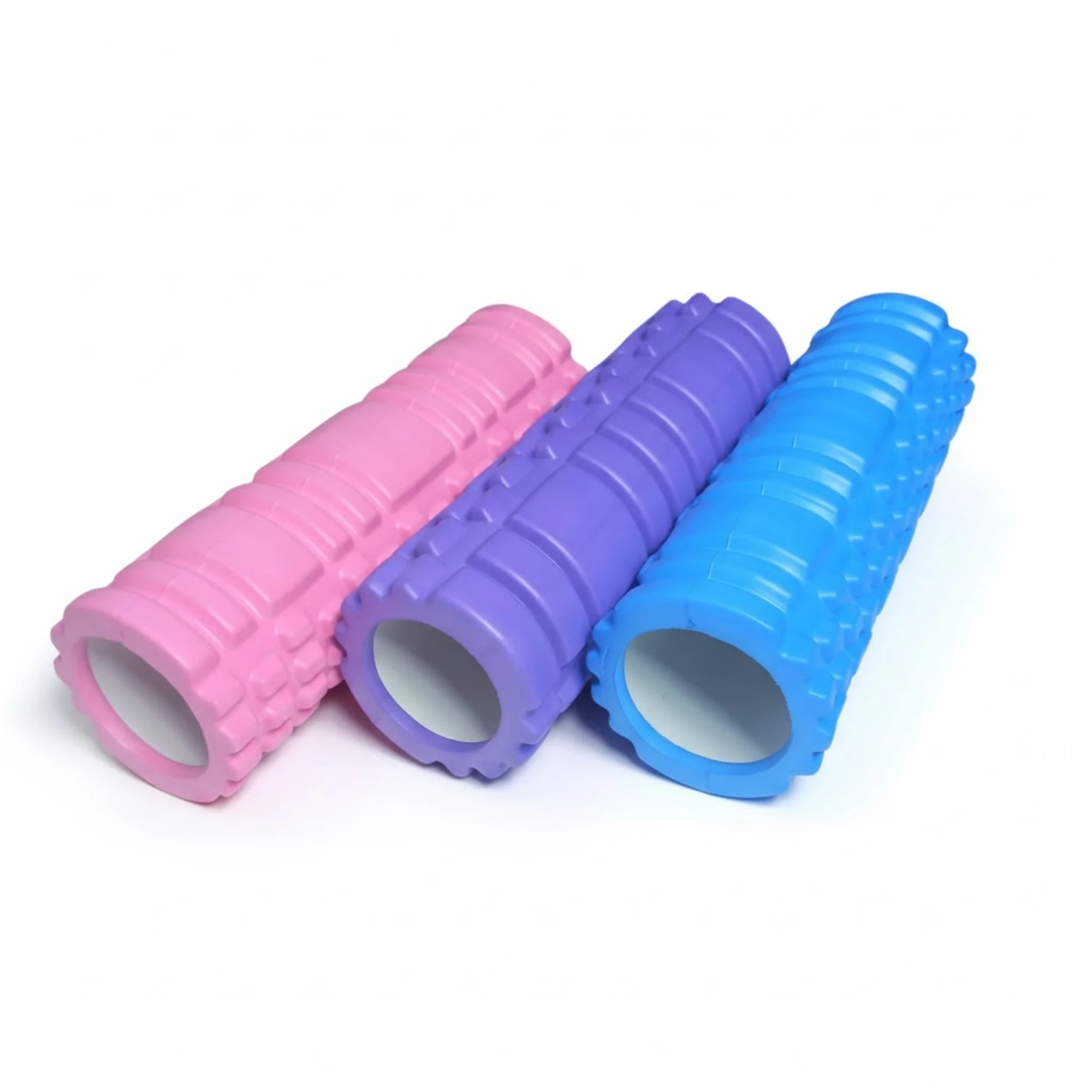 tırtıklı yüzeyli Foam Roller set silindiri detayı. kas masajı için