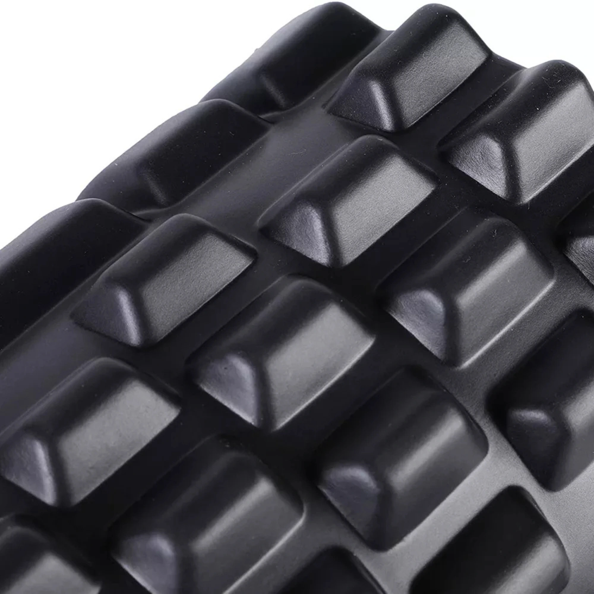 Evermove siyah tırtıklı yüzeyli foam roller, kas masajı için