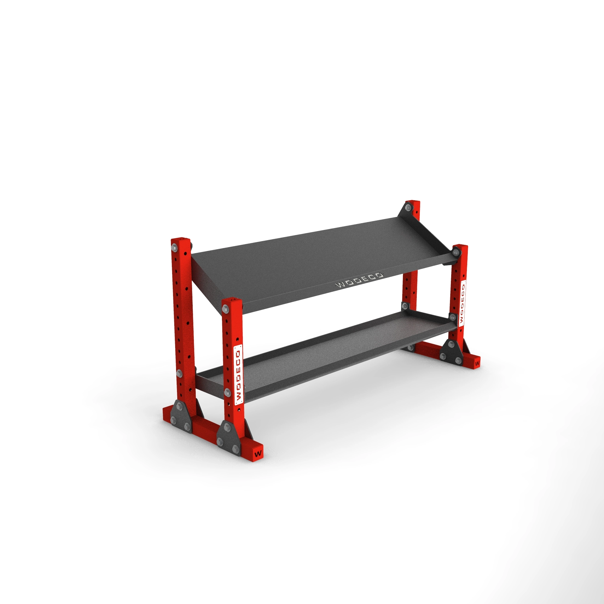 Wodeco 2 Katlı Çoklu Depolama Rafı 165cm Mat Kırmızı
