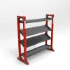 Wodeco 4 Katlı Çoklu Depolama Rafı 165cm Mat Kırmızı