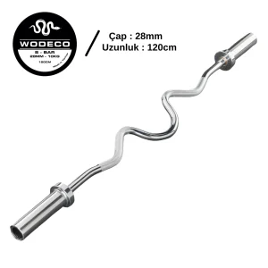 Wodeco Olimpik S Bar - EZ Curl Barbell - 120 Cm / 10 Kg