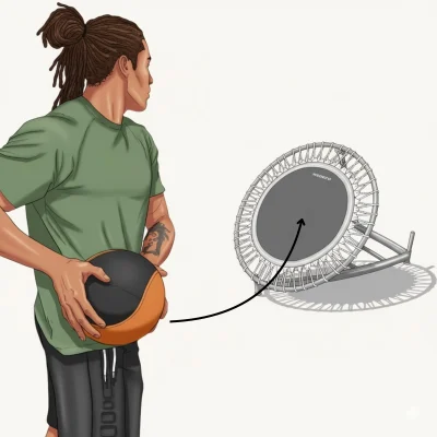 Rebounder Rotational Medicine Ball Throw Antrenmanı