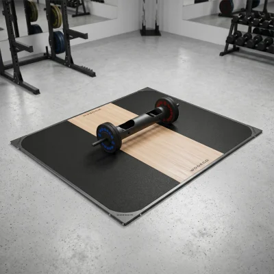 halter antrenman platformu üzerinde log bar